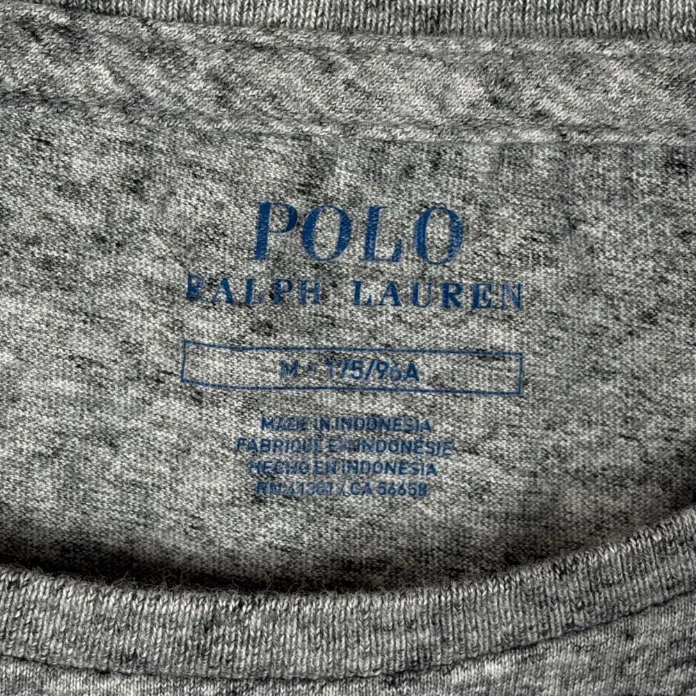 Polo Ralph Lauren Mens Grey Heather Long Sleeve T-Shirt Pony Logo Size Medium